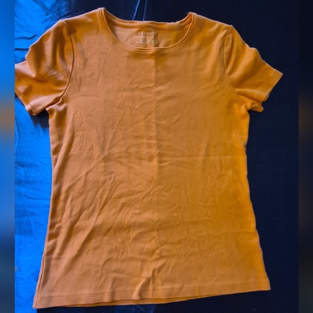 Talbots Yellow Fitted Short Sleeve T-Shirt